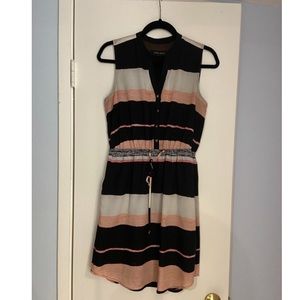 Ivanka Trump Pink/Black Striped Dress